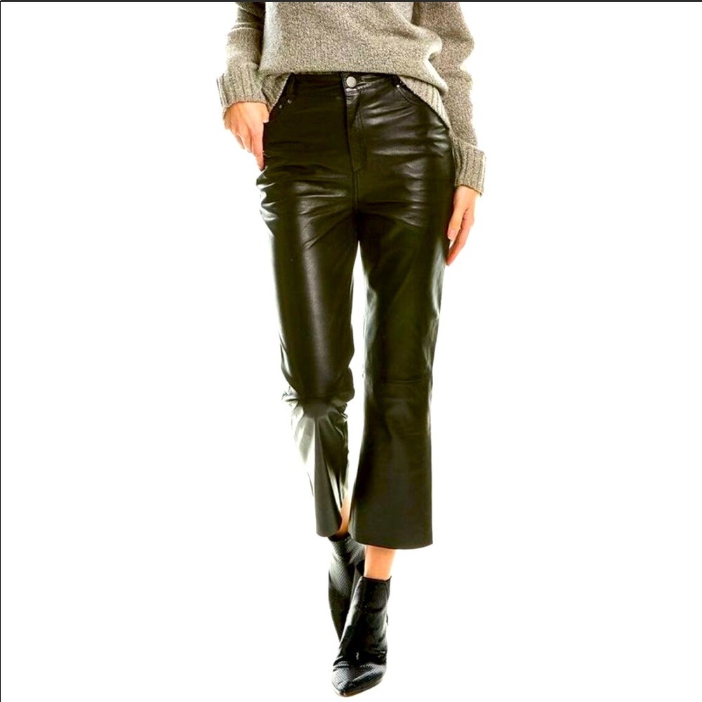 (NWT) Walter Baker Selma Leather Pant Black